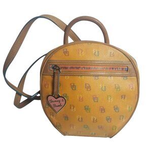 Vtg Dooney & Bourke Women's Orange Monogram Small Backpack